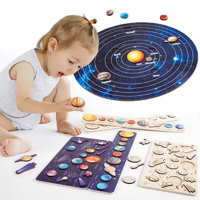 Puzzle en Bois de Communautés ète et Espace pour Enfant