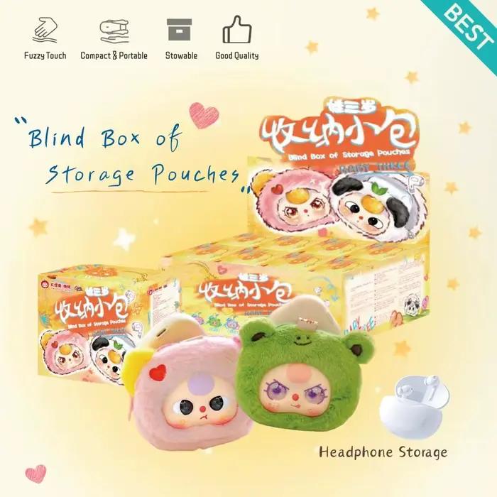 Pochette de rangement tendance Baby Three avec compartiments pour jouets, accessoires décoratifs, porte-clés, sac de maquillage, pendentif de portefeuille et décoration pour filles occasions spéciales