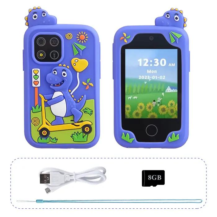 AMORUS enfants téléphone musical double caméra lecteur Mp3 fonction de jeu dessin animé bébé Mobile pour filles garçons anniversaire cadeaux de noël