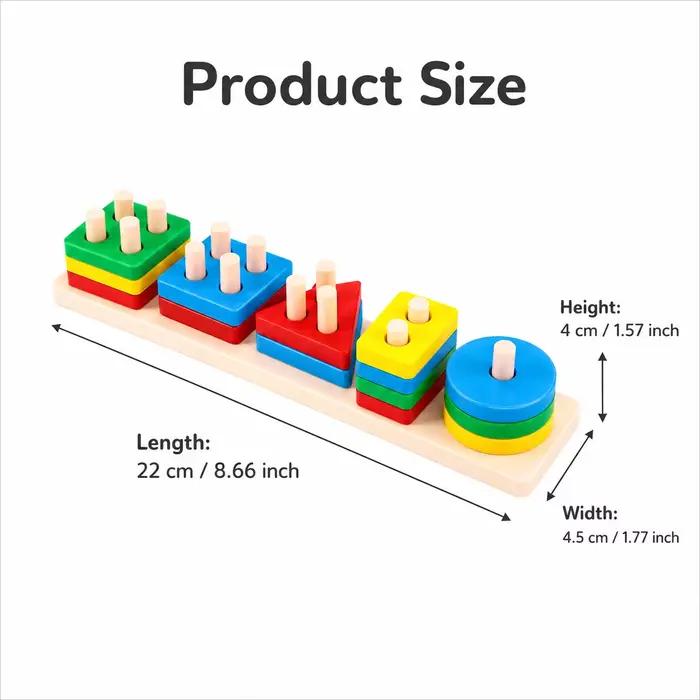 Un jeu de puzzle géométrique aux couleurs vives qui peut être empilé