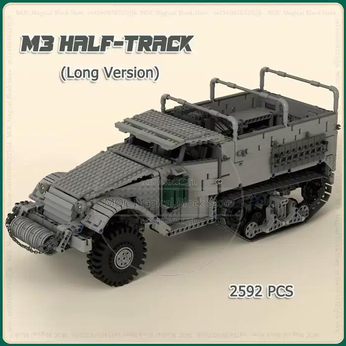 Bloc de construction Moc M3, briques technologiques demi-piste, bricolage, modèle d'assemblage de véhicules militaires, jouets d'exposition, cadeaux de noël