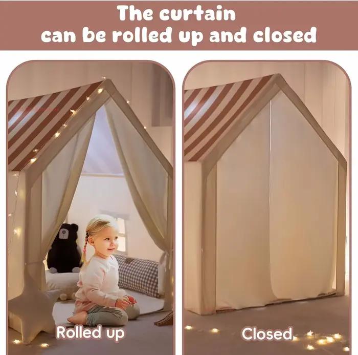 Tente de jeu intérieure et extérieure pour tout-petits blanche ou noire grande espace de jeu pour enfants refuge d'imagination pour les parties de jeu et les nuits d'observation des étoiles