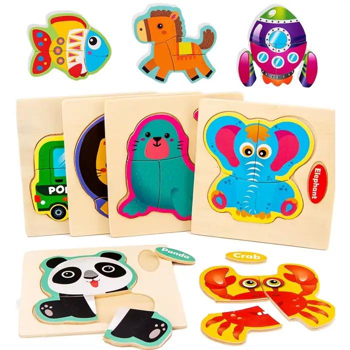 Puzzle 3D en bois pour enfants