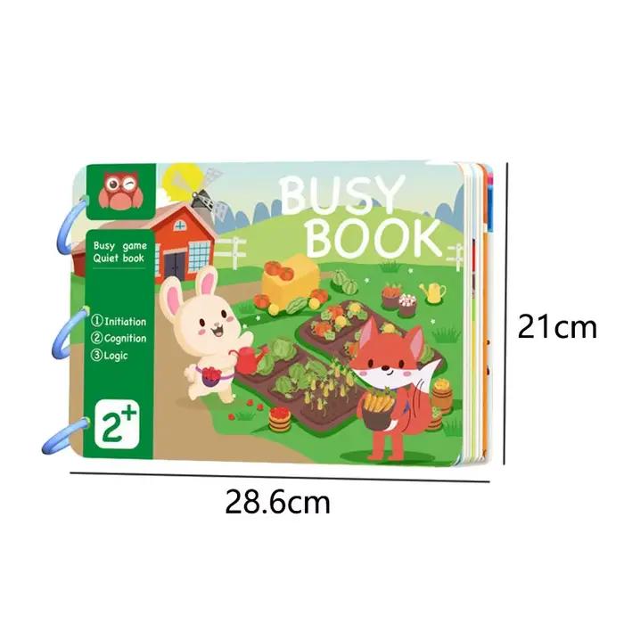 Livre silencieux Montessori pour bébé de 3 à 6 ans, jouets d'éducation précoce, autocollant à crochet et boucle, jeu sensoriel, apprentissage du paradis, mon premier livre occupé