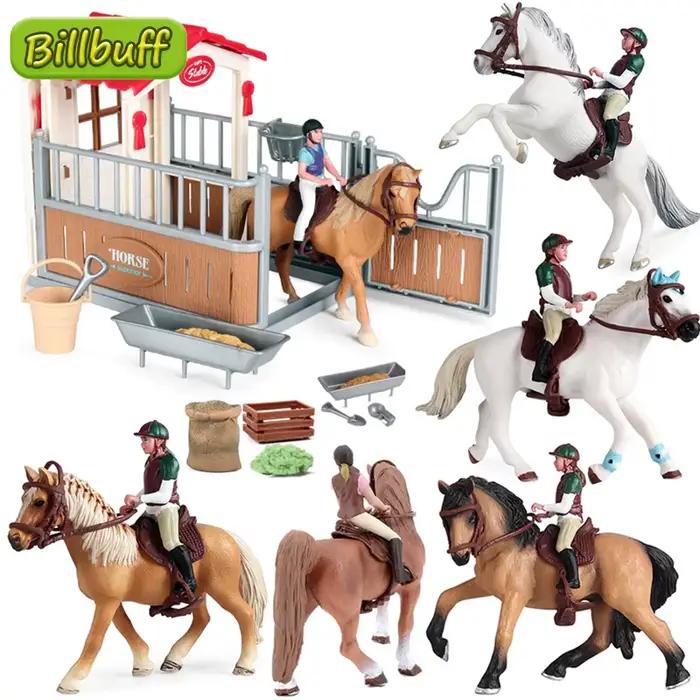 Chevalier équestre chaud cavalier animaux chevaux modèles Action & jouets Figurines Solide Appaloosa Harvard Hannover Clydesdale Gif de Noël