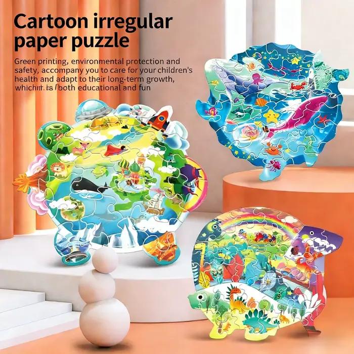 Ensemble de puzzles d'animaux colorés - 28/36/48 pièces - Cadeau éducatif stimulant pour enfants et aînés