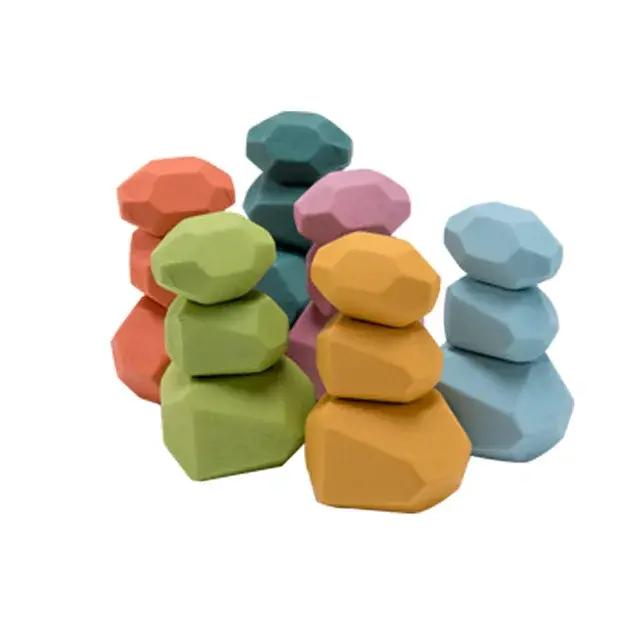 Ensemble de blocs de construction en bois Montessori pour enfants