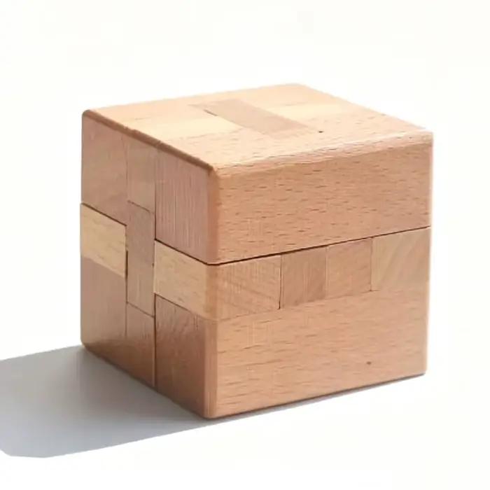 Cubes de puzzle en bois Luban Lock casse-têtes 3D pour enfants et adultes défis de logique et d'intelligence jeux de plateau et puzzles occasionnels