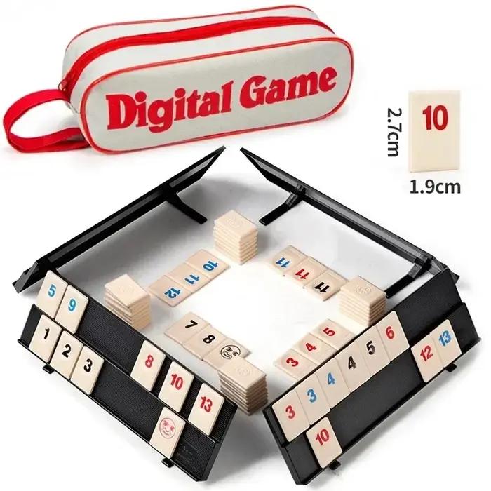 Jeu de cube Rummy avec étui portable 106 pièces 4 supports pour jeux de société classiques familles voyages occasions spéciales