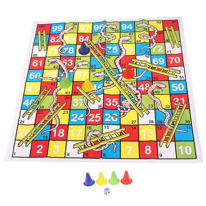 Échelle de salle pour enfants, jouets intéressants, jeu de société, échiquier volant portable, jeu de société familial, 1 ensemble
