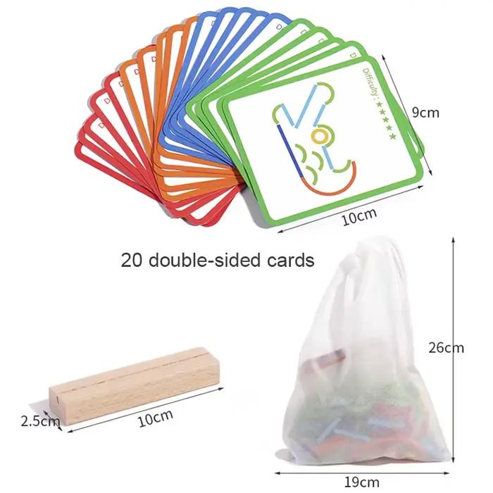 Bâtons et anneaux créatifs en bois, Puzzle, jeu d'intelligence, jouets éducatifs Montessori pour enf
