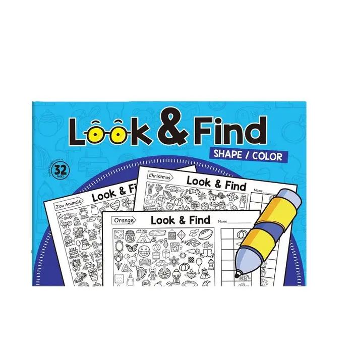 Livre de coloriage éducatif de 32 pages pour enfants, carnet de puzzle, livre de gribouillage Montessori, activités éducatives pour enfants de 3 à 6 ans