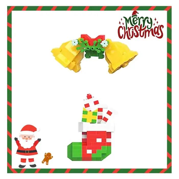 Cadeaux de noël série de blocs de construction père noël renne Puzzle assemblage briques décoration