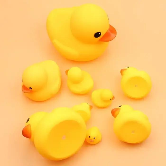 Jouets de Bain en Forme de Petit Canard Jaune pour Bébé, Accessoire en Caoutchouc à Presser, Jouet A