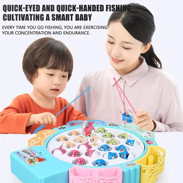 Jouet de pêche musical rotatif pour enfants, jeu aimanté interactif parent-enfant, cadeau d'anniversaire et de Noël, jeu de développement pour 3-6 ans et plus