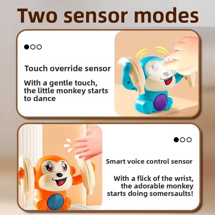 Jouet Éducatif Singe Roulant avec Sons Interactifs et Lumières Clignotantes pour Bébés Occasions Spéciales Préscolaire