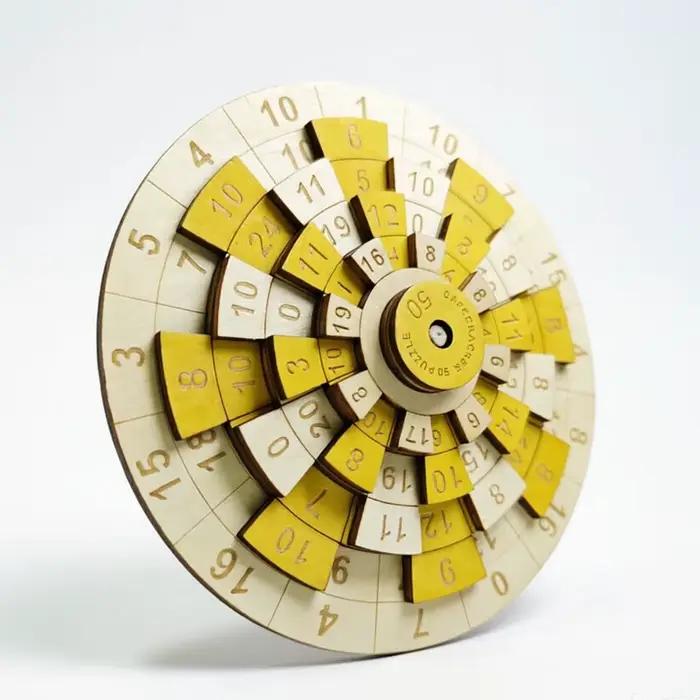 Puzzle Numérique Rotatif en Bois Montessori – Casse-têtes Mathématiques pour Enfants – Test IQ – Jouets Éducatifs – Idées Créatives