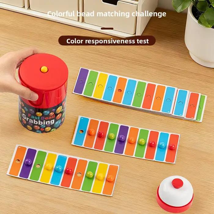Jeu de société Bingo de correspondance des couleurs, jeu éducatif rapide pour enfants, entraînement à la préhension des perles, jeu de stratégie familial pour enfants et adultes