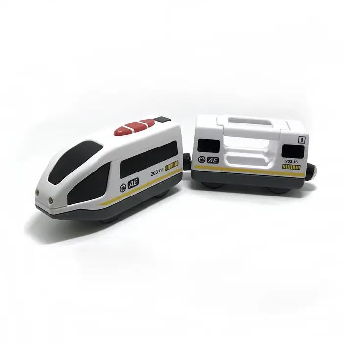 Train électrique LM1997 en plastique ABS pour enfants, jouet éducatif avec piste magnétique adaptable à la plupart des rails en bois occasions spéciales occasions d'apprentissage pour enfants