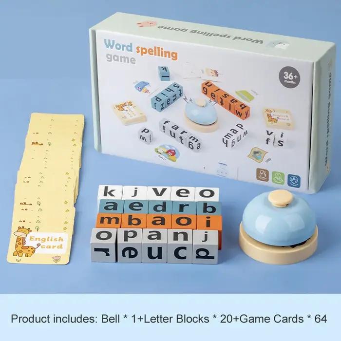 Jeu éducatif en bois pour enfants : Apprentissage des mots anglais
