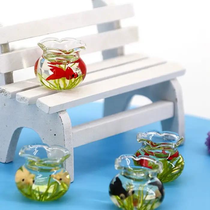 Maison de bébé et maison de courses, bol de poisson en verre l'inventaire, jouet d'aquarium précieux