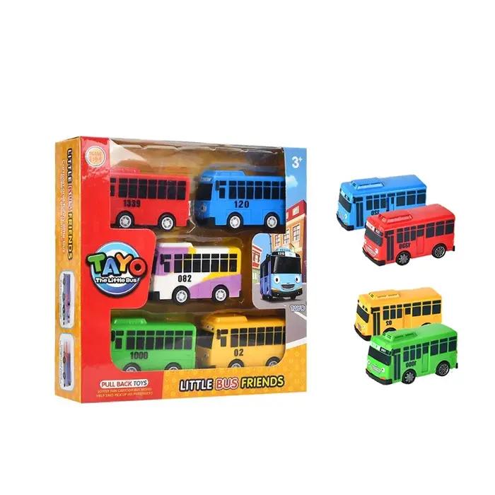 Mini Bus Boomerang Jouet Éducatif Voiture à Rétrofriction avec Portes Ouvrables pour Enfants Apprendre par Jeu Occasions Spéciales