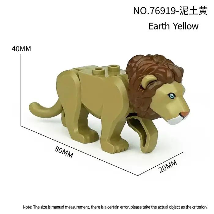 Figurine de lion Jungle King à construire soi-même jouet en briques d'animaux à articulations mobiles cadeau éducatif créatif pour enfants pour jouer et exposer occassions spéciales