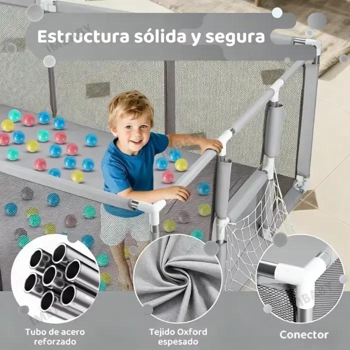 Parc de jeu sécurisé pour enfants 3-6 ans motif océan rectangulaire avec barrière de sécurité ajustable pour usage intérieur occasions spéciales enfants playpen