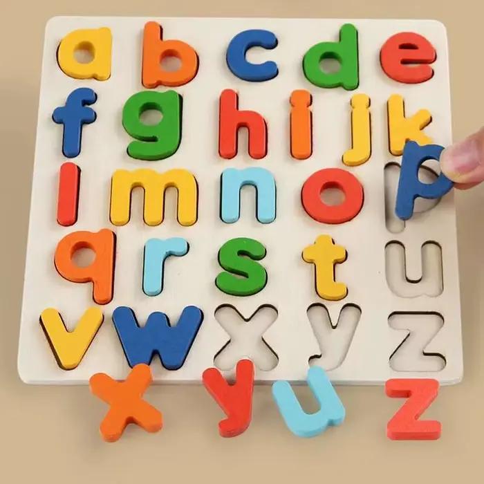 Jouets Montessori lettres et chiffres, Puzzle en bois, tri des briques mathématiques, jouets éducati