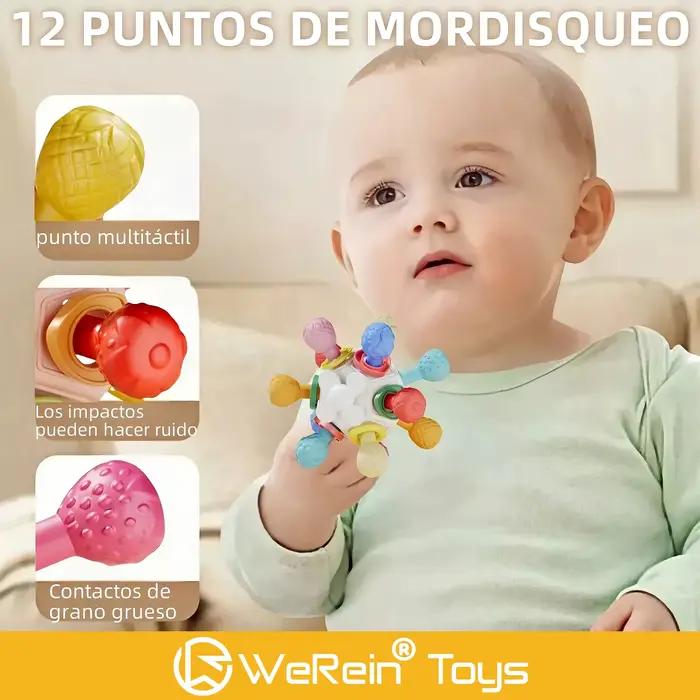 Jouet de boule tenu dans la main Manhattan de Gel de dents de bébé pour les nourrissons et les tout-petits jouet en peluche à mâcher avec conception en Silicone souple