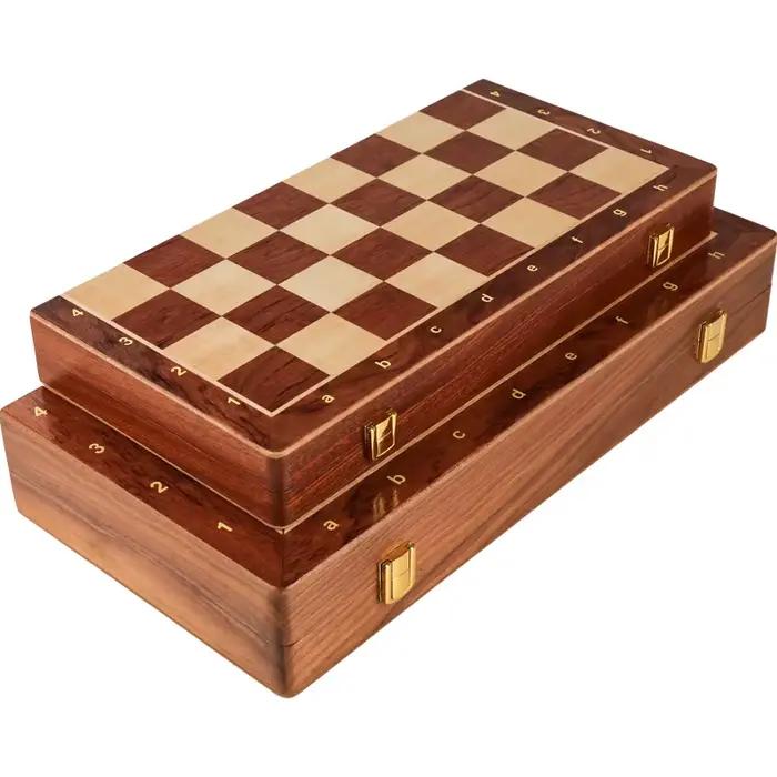 Jeu d'échecs en bois massif traditionnel classique fait main cadeau pour passionnés de jeux de société occasions spéciales