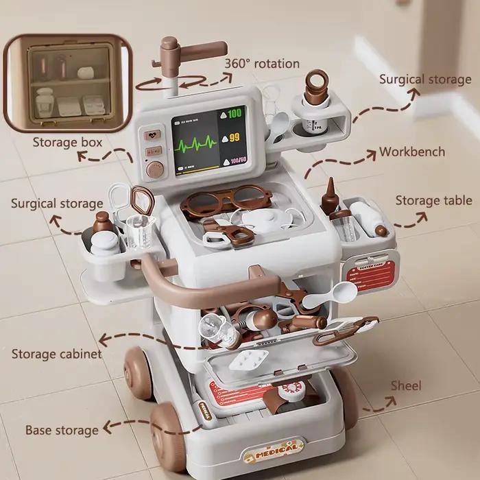 Ensemble de jeu de docteur pour enfants, kit de jouets médicaux avec stéthoscope, accessoires de jeu de rôle pour enfants, jeu de simulation de docteur, cadeaux pour enfants de 3 ans