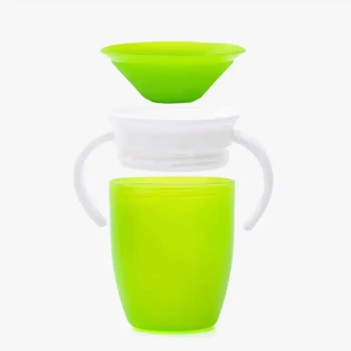 Gobelet d'apprentissage bébé avec double poignée couvercle rotatif 360 degrés étanche pour 0-1 ans 1-2 ans 3-6 ans occaions spéciales