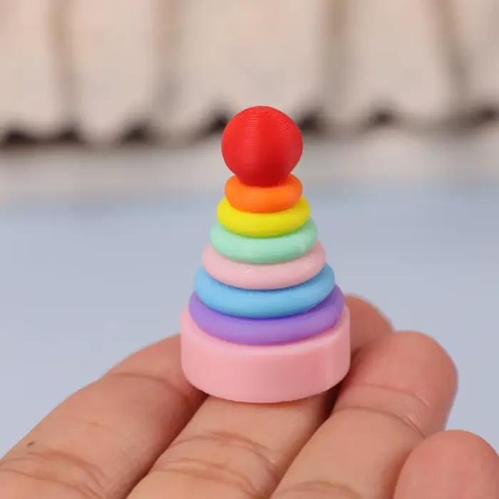 1 ensemble de Micro scène de décoration Miniature pour maison de poupée, petit seau en bois, blocs d'assemblage, modèle pour accessoires de poupée