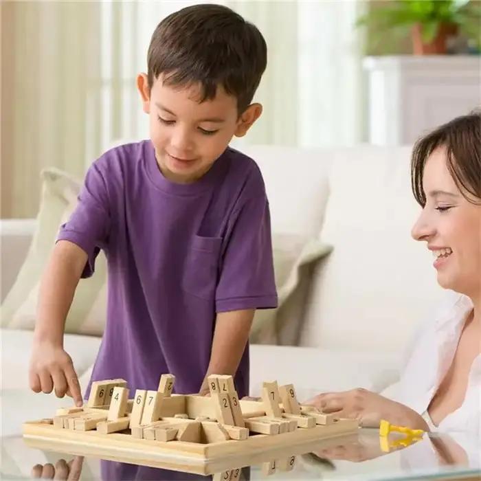 Flaps mathématiques en bois pour 2 à 4 joueurs et boîte de dés
