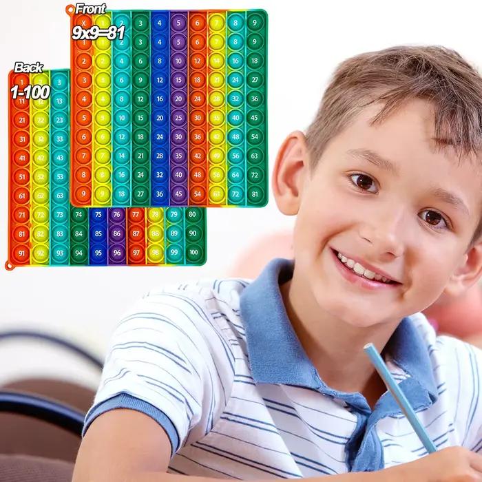 9x9 Multiplication 1-100 jouets de comptage Fidget, bulle de poussée en Silicone chiffres d'apprenti