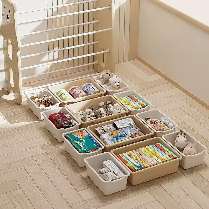 Organiseur de jouets pour enfants sur pied, armoire de rangement multi-niveaux avec étiquettes pour jouets et livres pour bébés