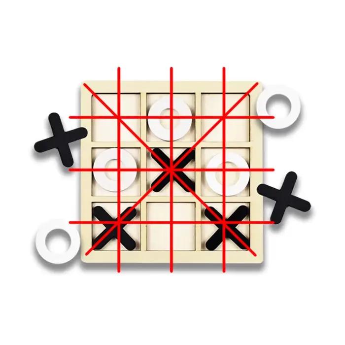 Jeu de société Tic Tac Toe en bois massif