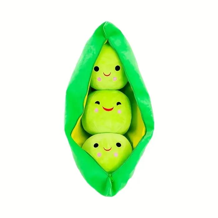 1 adorable jouet en peluche pour chien en forme de coque de pois avec visage souriant - Doux