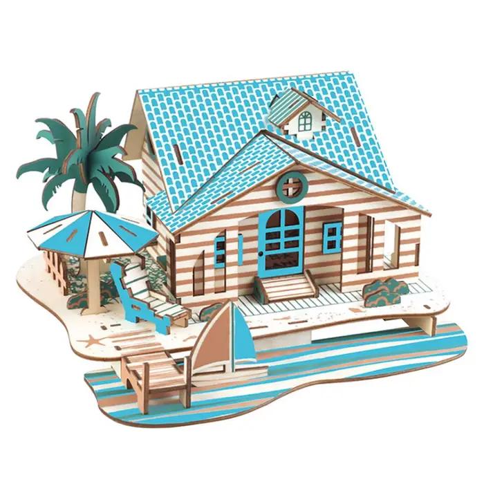 Puzzle 3D en bois artisanal pour enfants jouet éducatif construction modèle décoratif chambre enfant occasions spéciales