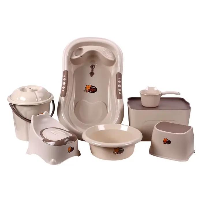 Ensemble de bain pour bébé 7 pièces avec tabouret