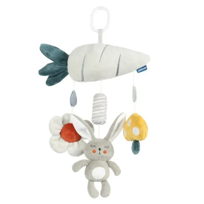 Berceau mobile musical avec hochet animal, jouet suspendu pour berceau, poussette, siège de voiture, videurs d'activité, landau pour nouveau-né, jouets sensoriels en blanc, rouge, noir et vert