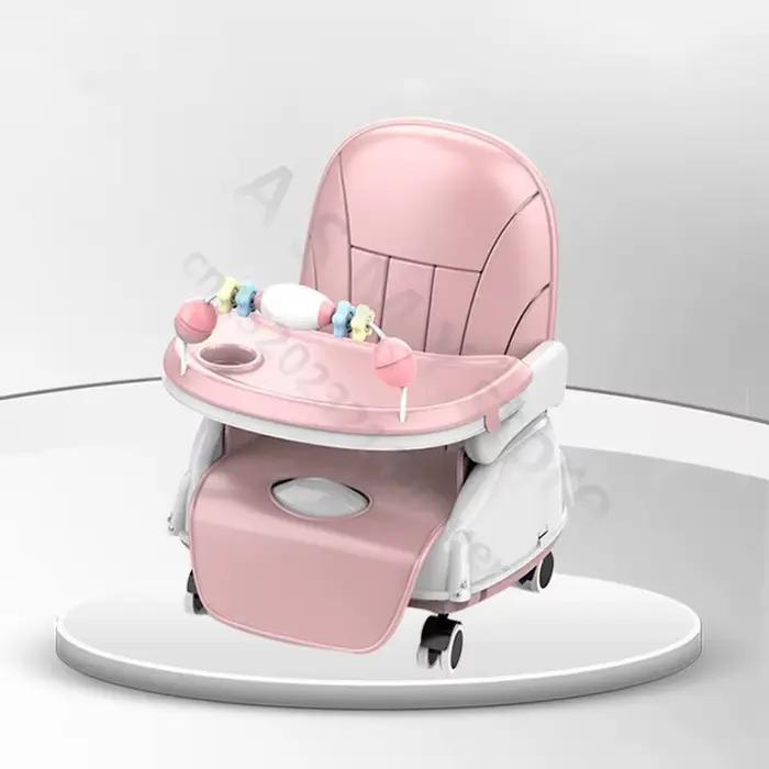 Chaise haute pliante pour bébé multifonctionnelle siège d'appoint réglable en hauteur pour nourrissons et jeunes enfants occasions spéciales et quotidienne