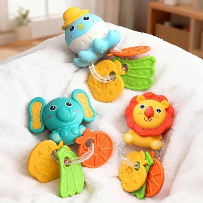 Jouet hochet en plastique ABS avec dessins animés mignons pour développer la coordination œil-main chez les enfants de 13 à 36 mois occasions spéciales cadeaux d'anniv noel