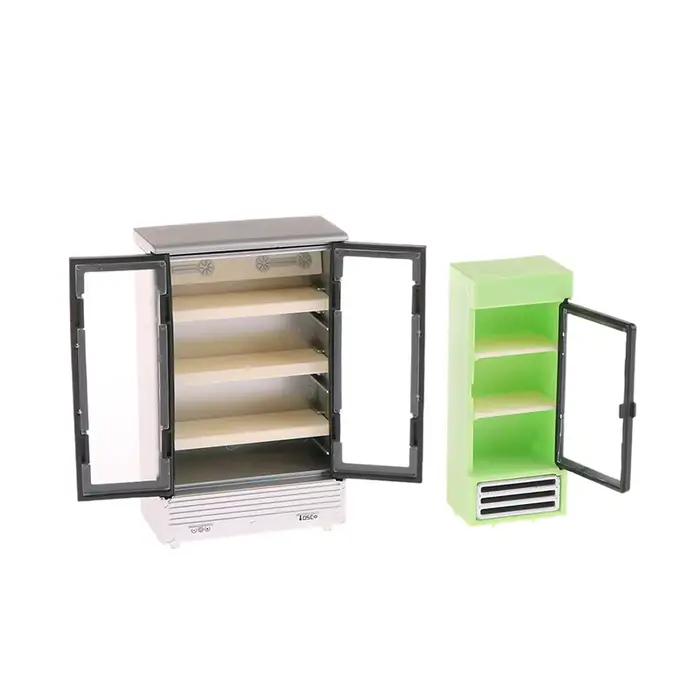 Réfrigérateur et congélateur de Simulation, modèle pour maison de poupée, Mini meubles, accessoires,