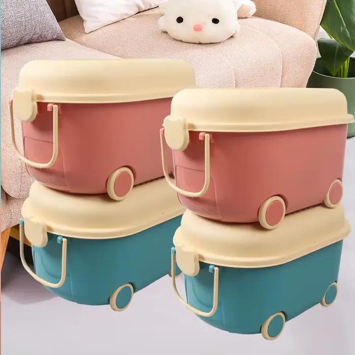 Boite de rangement de jouets a poulie en plastique pp pastorale pour enfants organisation de jeux blocs de construction et collations