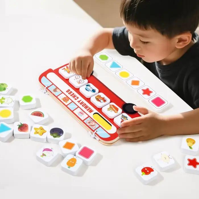 Jeu de société Montessori en bois animaux nature bus mémoire échecs reconnaissance des couleurs jouets éducatifs pour enfants blocs en forme de fruits puzzles occasions spéciales