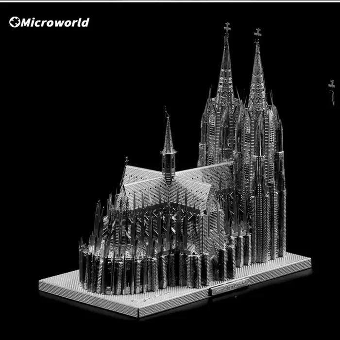 Microworld-Puzzle en métal de construction 3D pour adolescents et enfants, cathédrale de Cologne, mo