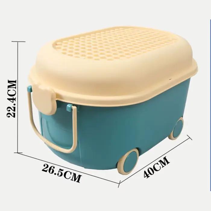 Boite de rangement de jouets a poulie en plastique pp pastorale pour enfants organisation de jeux blocs de construction et collations