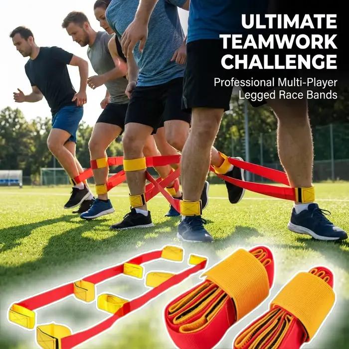 Jeu d'équipe géant Trace de Pied pour 3 à 8 joueurs course à plusieurs pieds en extérieur divertissement sportif coopération d'équipe accessoire de jeu intérieur blanc gris rouge noir vert
